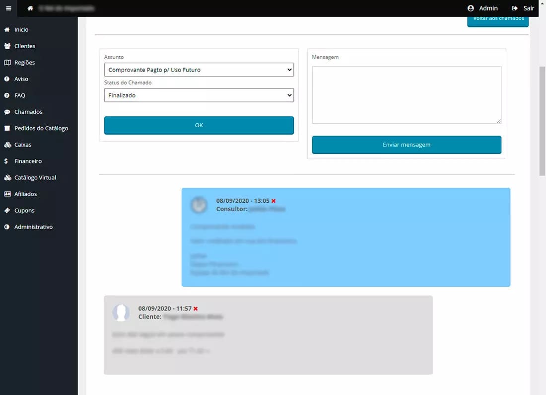 Print de telas mostrando os sistemas modenos e personalizados da BMA