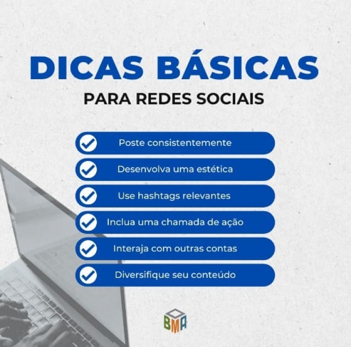 Dicas básicas para redes sociais.